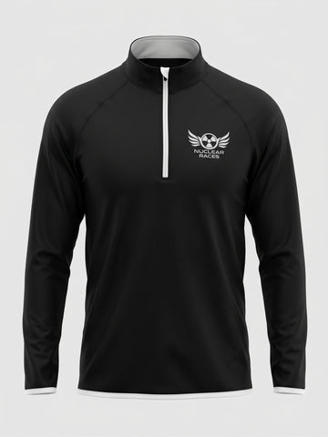Mens Nuclear Races Black 1/4 Zip Top