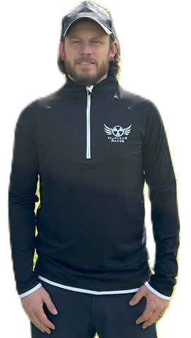 Mens Nuclear Races Black 1/4 Zip Top