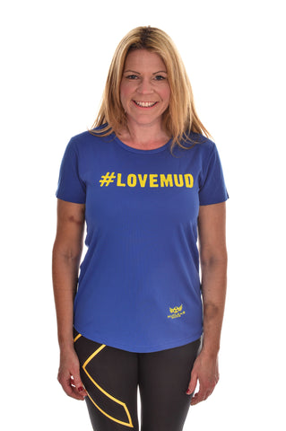 Ladies Blue #LoveMud Technical T-shirt