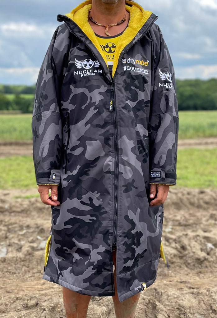 Nuclear Races Dry Robe Nuclear Races branded Black Camouflage Long Sleeved Dryrobe – The ...