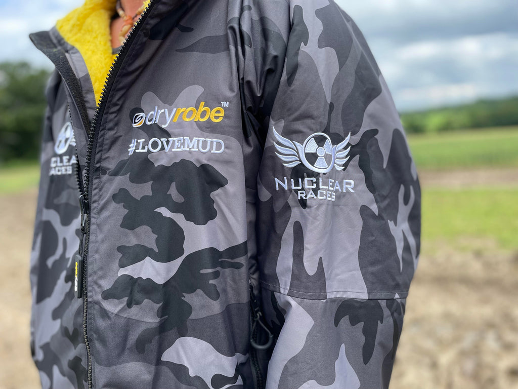 Nuclear Races Dry Robe Nuclear Races branded Black Camouflage Long Sleeved Dryrobe – The ...