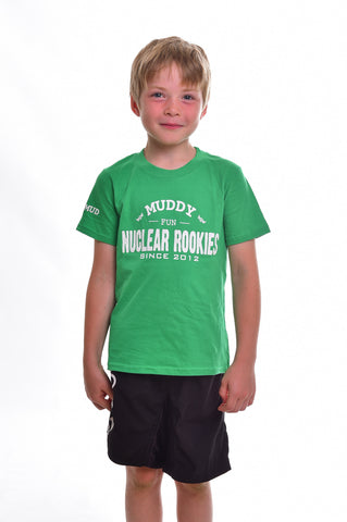 Kids Green Cotton Muddy Fun T-shirt